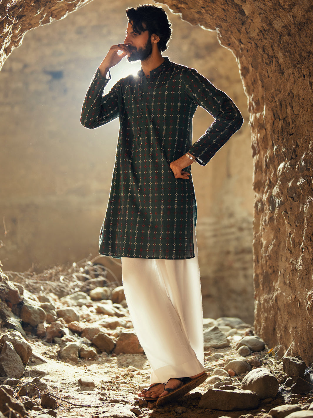 Cotton Green Kurta - Almirah