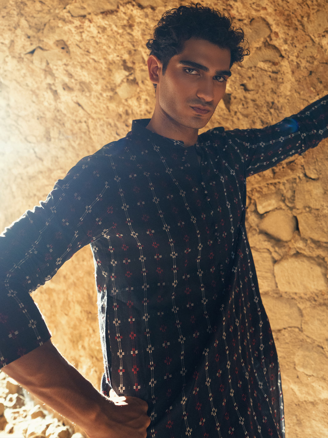 Cotton Black Kurta - Almirah