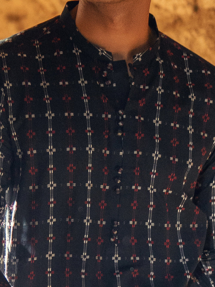 Cotton Black Kurta - Almirah