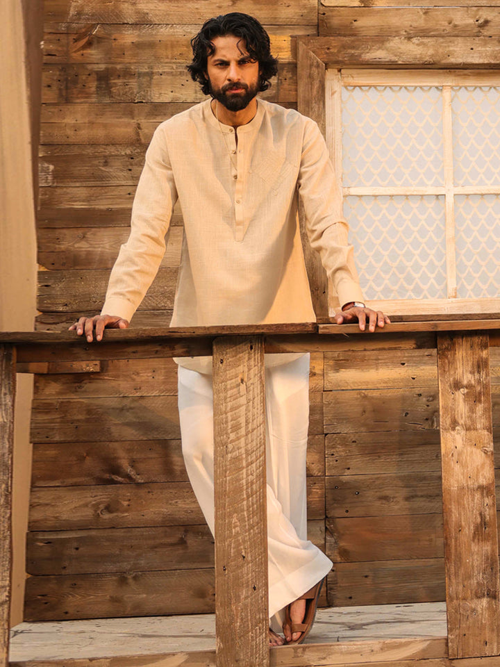 Cotton Beige Kurta - Almirah