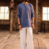 Cotton Dark Blue Kurta - Almirah