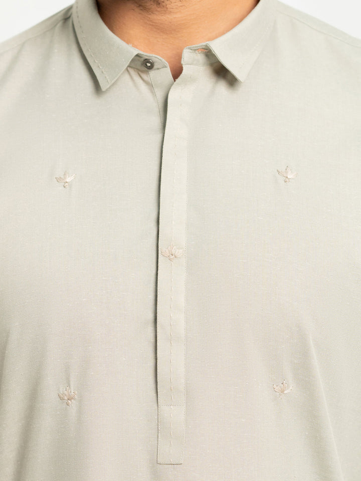 Blended Sage Green Kurta - Almirah