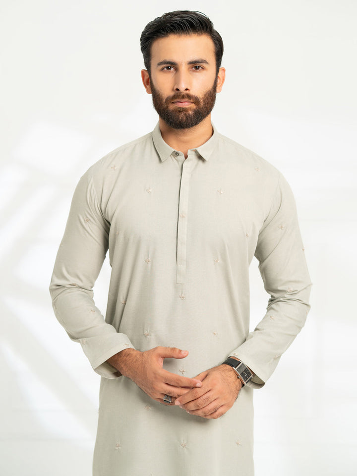 Blended Sage Green Kurta - Almirah