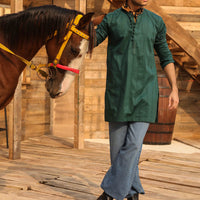 Cotton Green Kurta - Almirah