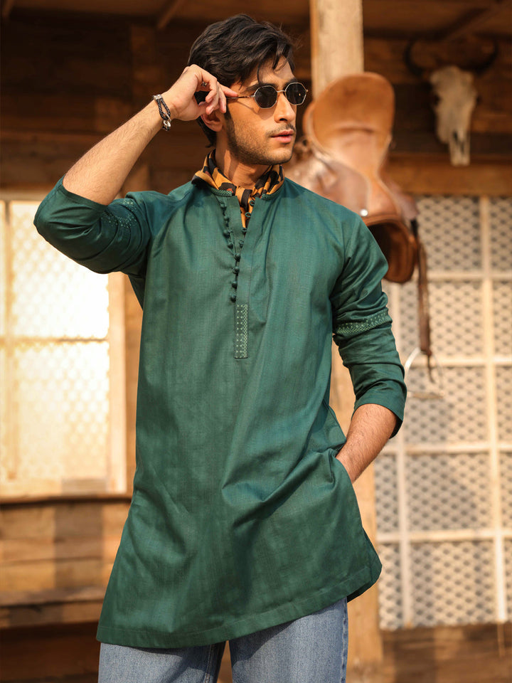 Cotton Green Kurta - Almirah