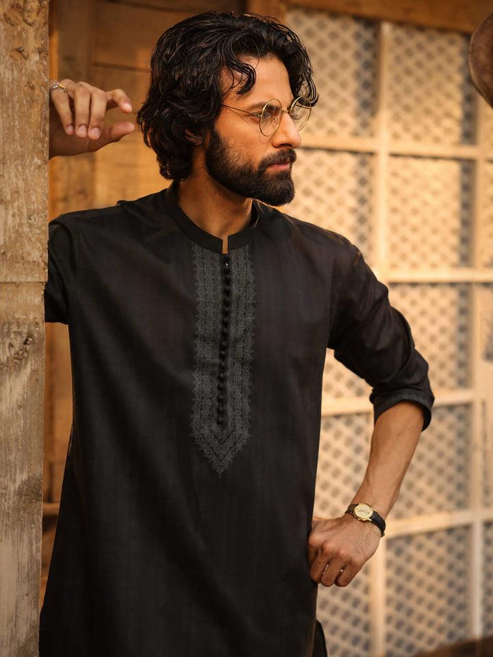 Cotton Black Kurta - Almirah