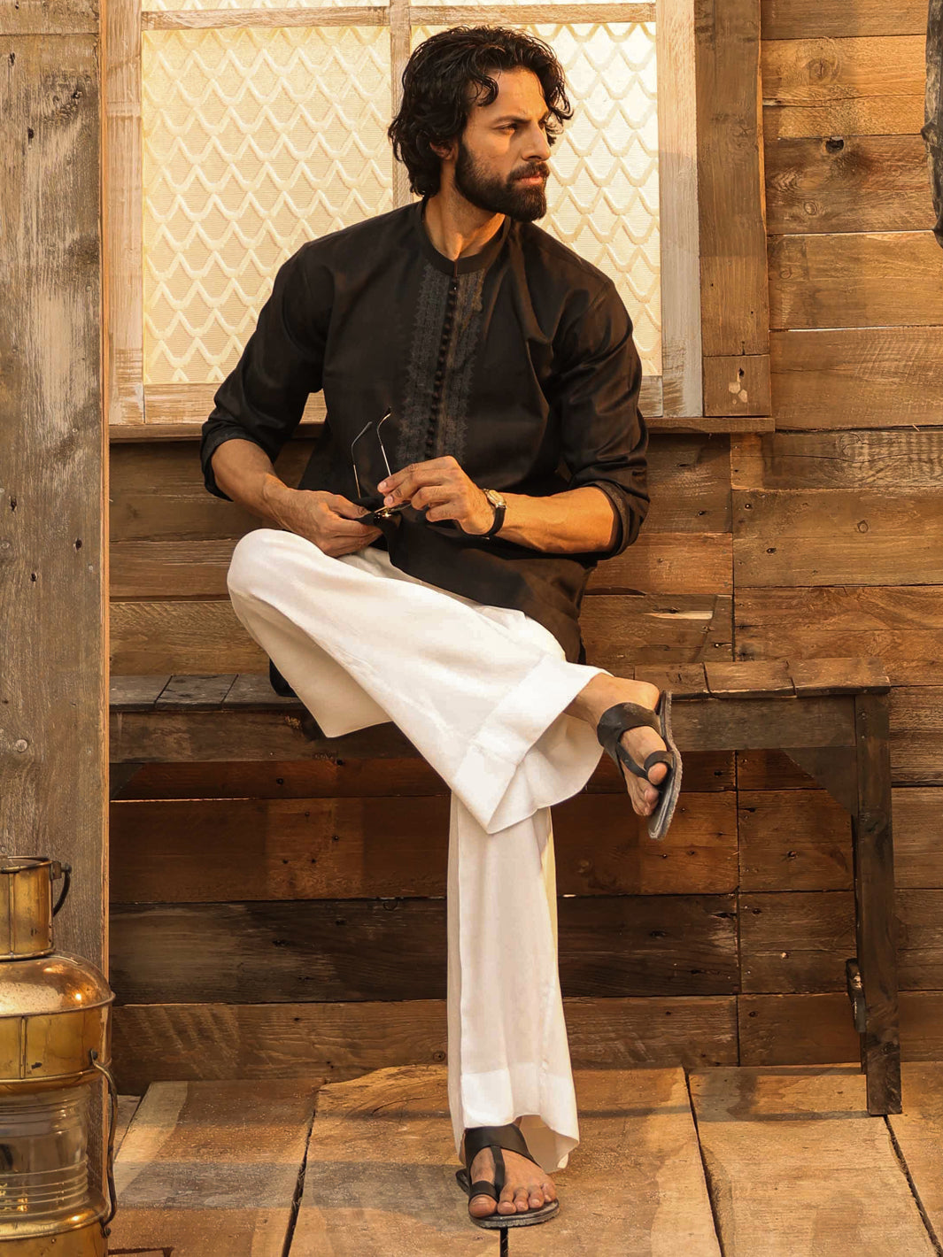 Cotton Black Kurta - Almirah