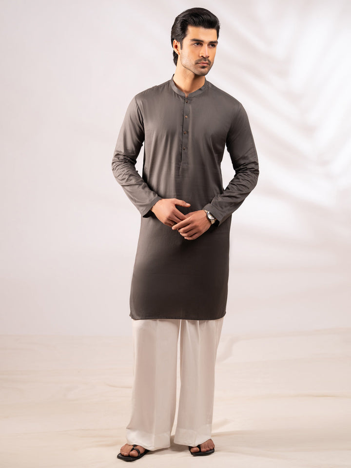 Blended Olive Green Kurta - Almirah
