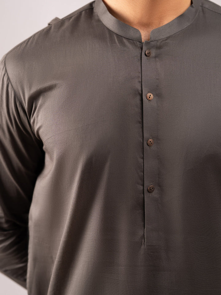 Blended Olive Green Kurta - Almirah
