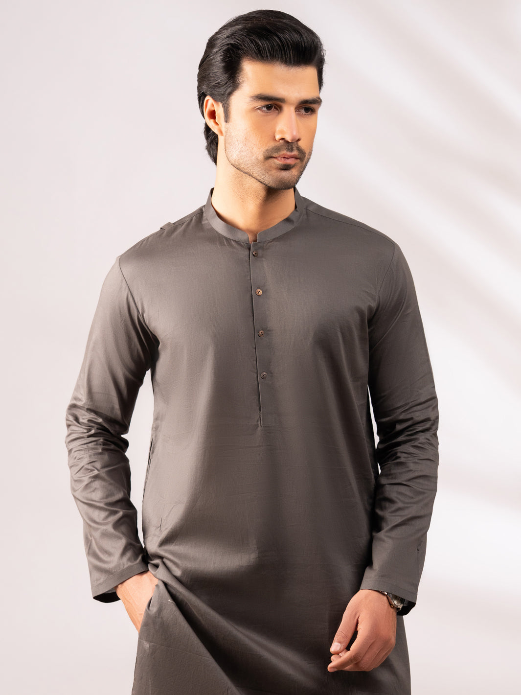 Blended Olive Green Kurta - Almirah