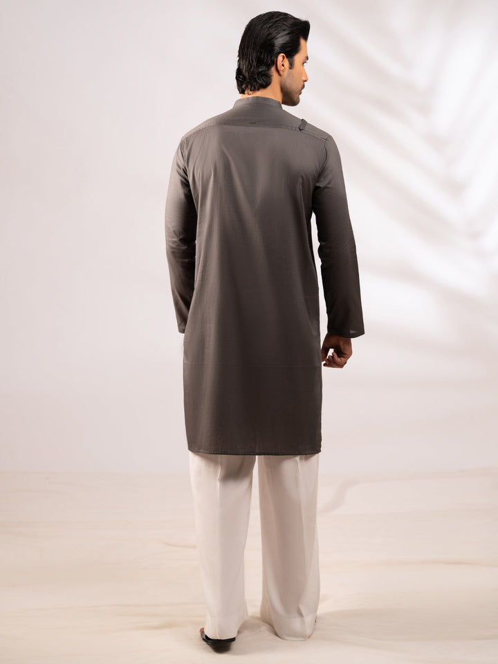 Blended Olive Green Kurta - Almirah