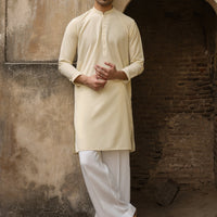 Polyester Cream Kurta - Almirah