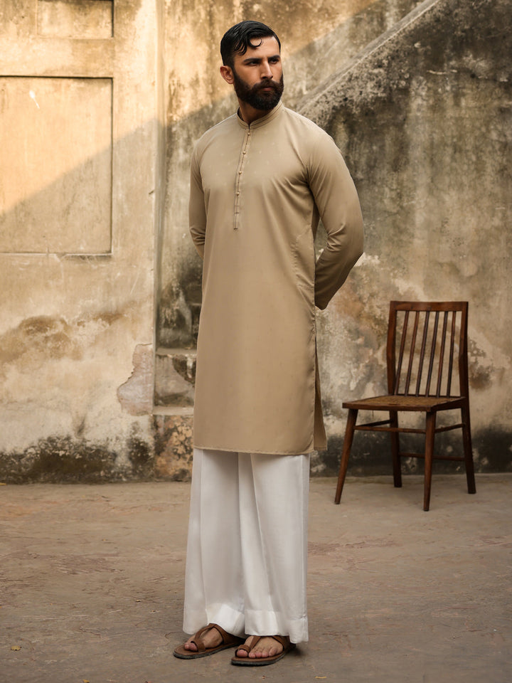 Polyester Fawn Kurta - Almirah