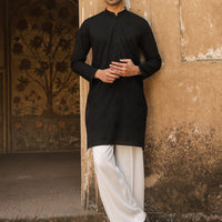 Cotton Black Kurta - Almirah