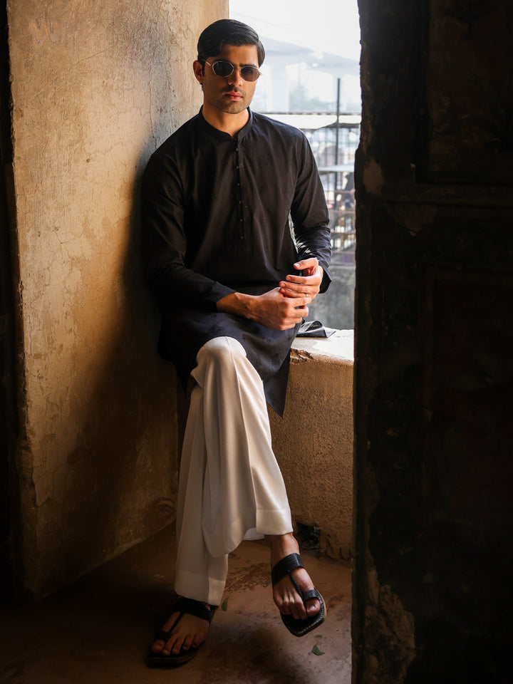 Cotton Black Kurta - Almirah