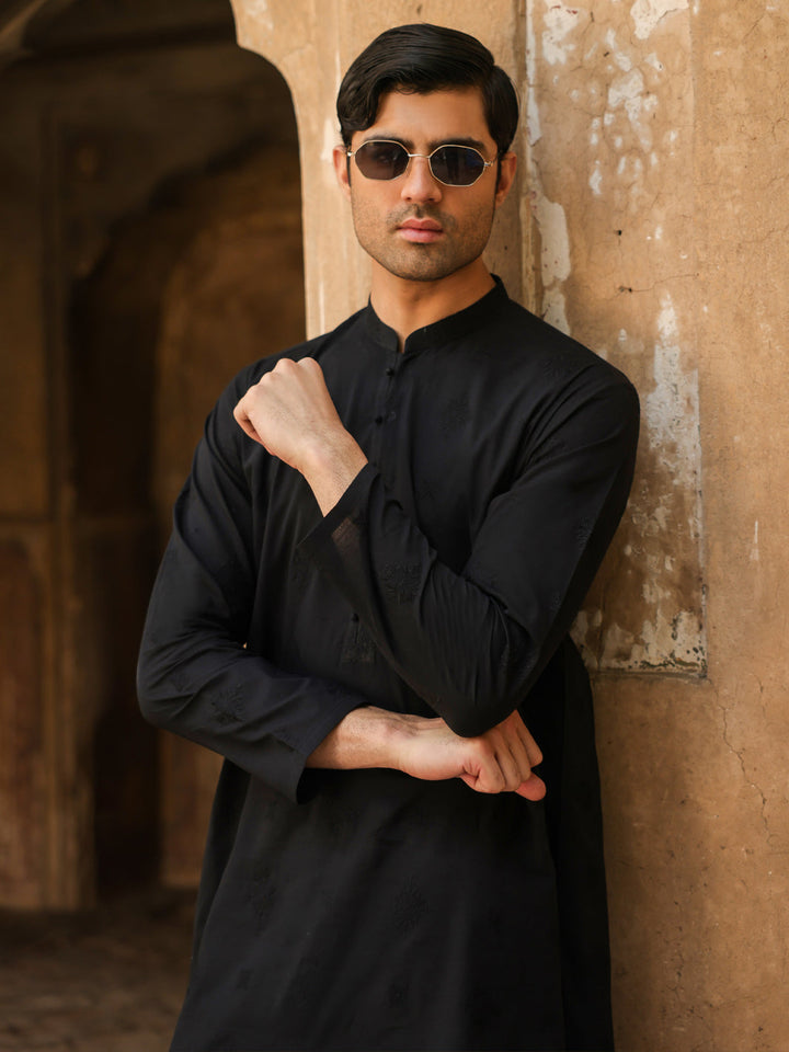 Cotton Black Kurta - Almirah