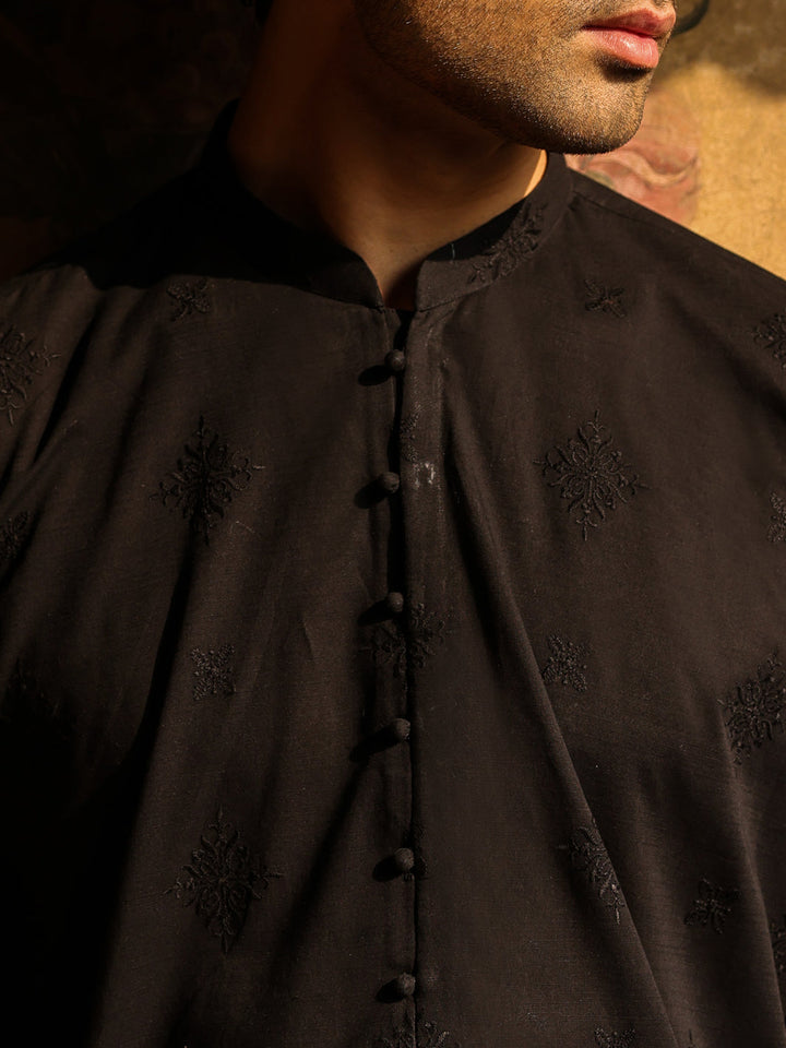 Cotton Black Kurta - Almirah