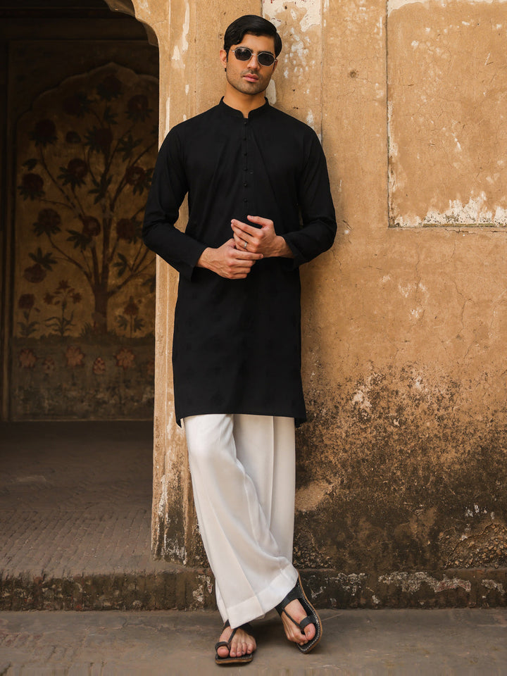 Cotton Black Kurta - Almirah