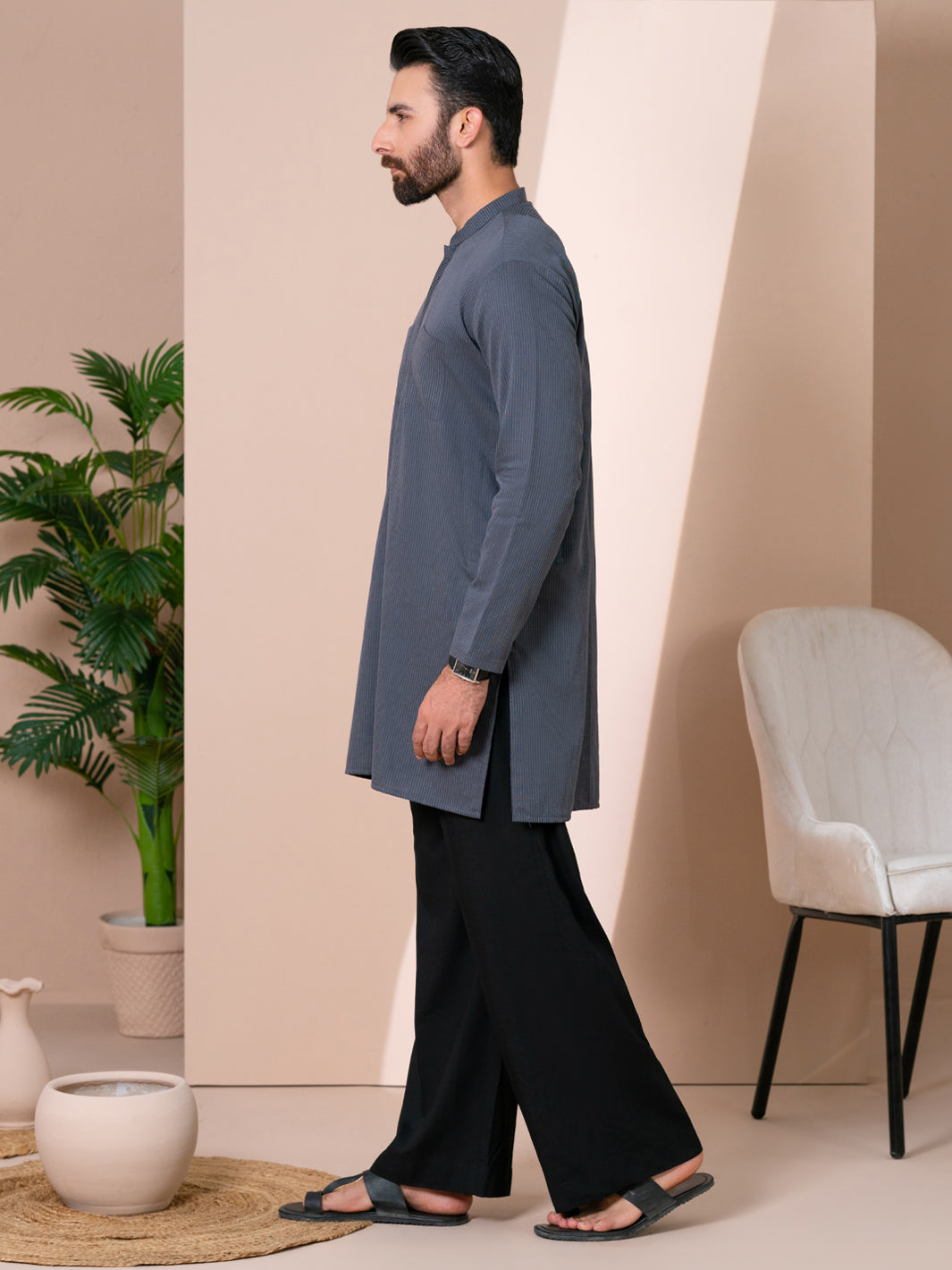Cotton Grey Kurta - Almirah