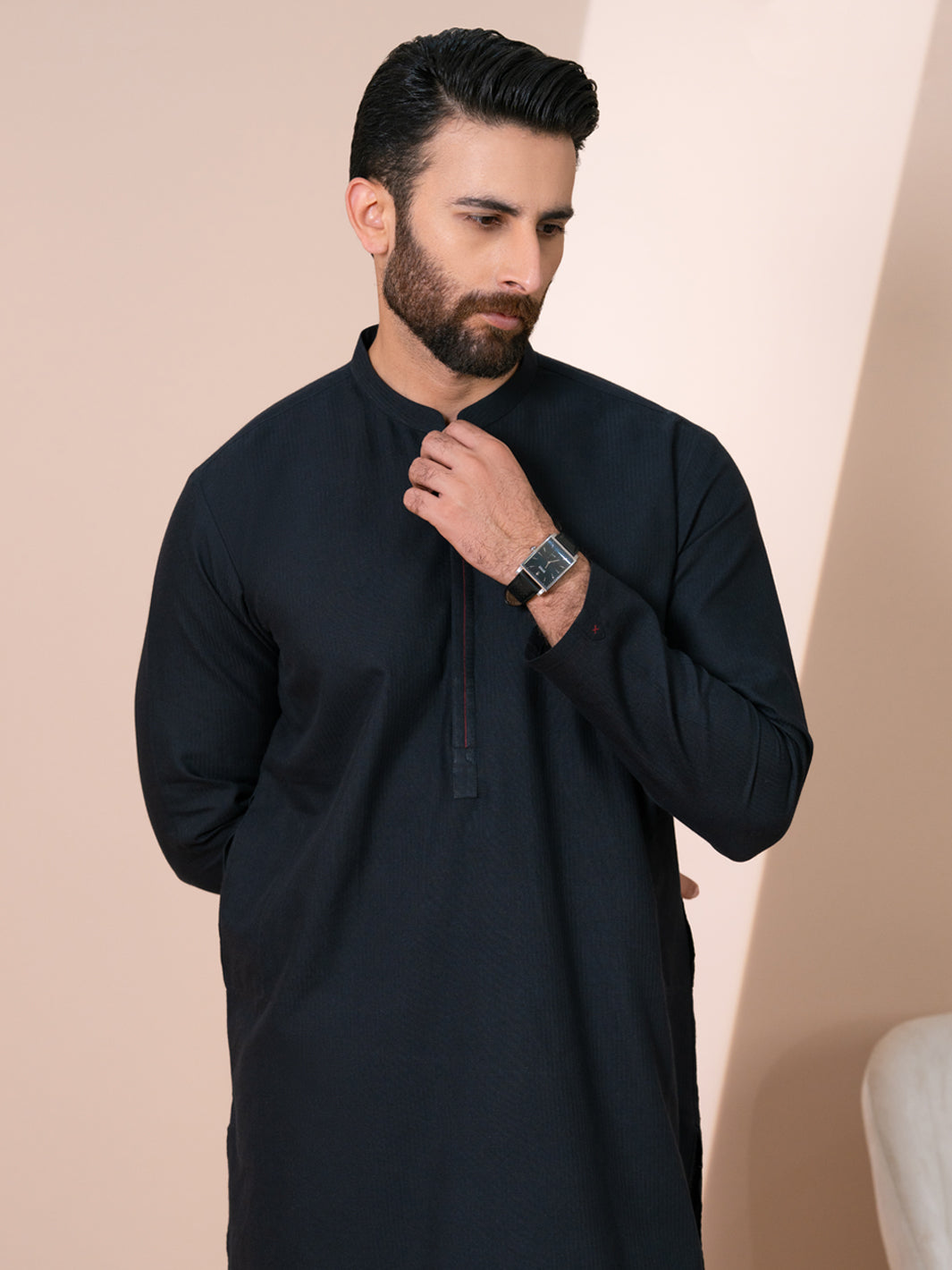 Cotton Dark Brown Kurta - Almirah