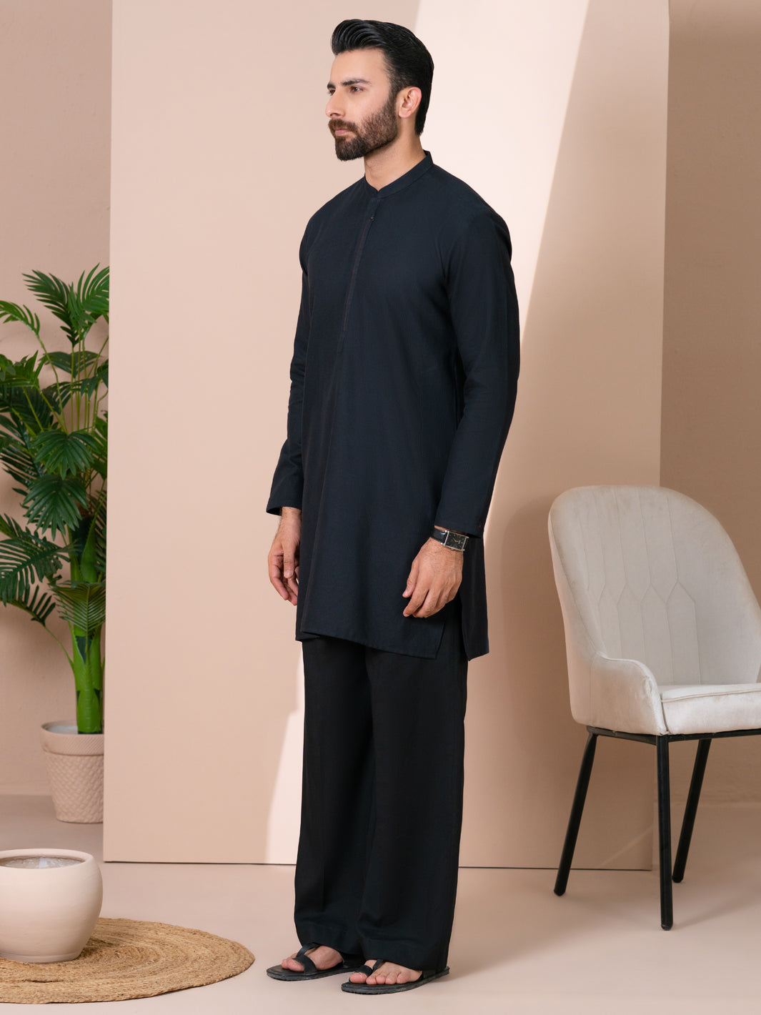 Cotton Dark Brown Kurta - Almirah