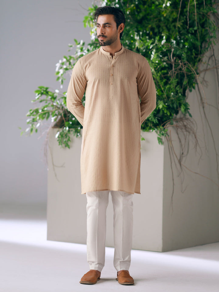 Cotton Beige Kurta - Almirah