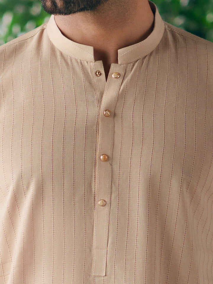 Cotton Beige Kurta - Almirah