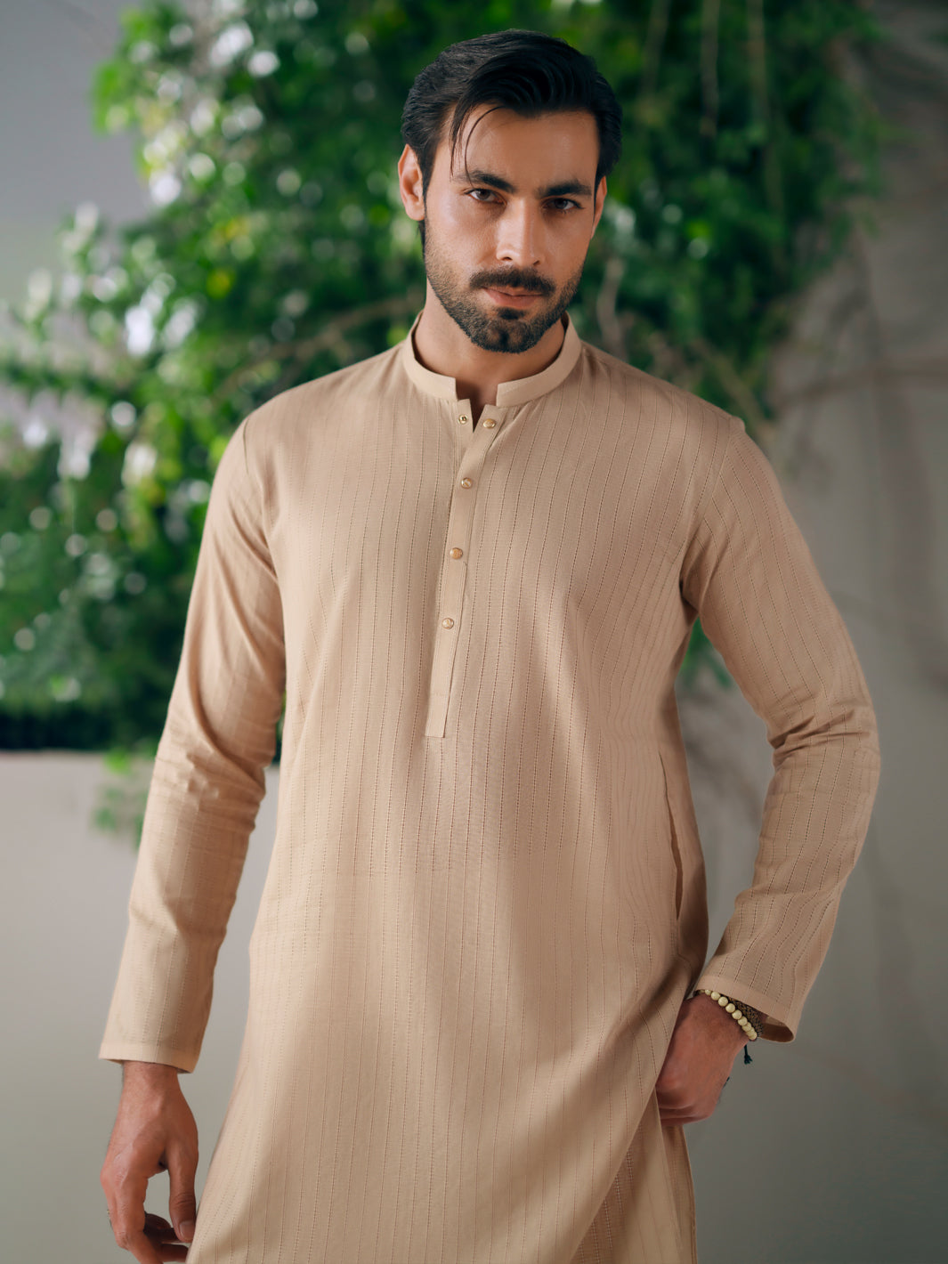 Cotton Beige Kurta - Almirah