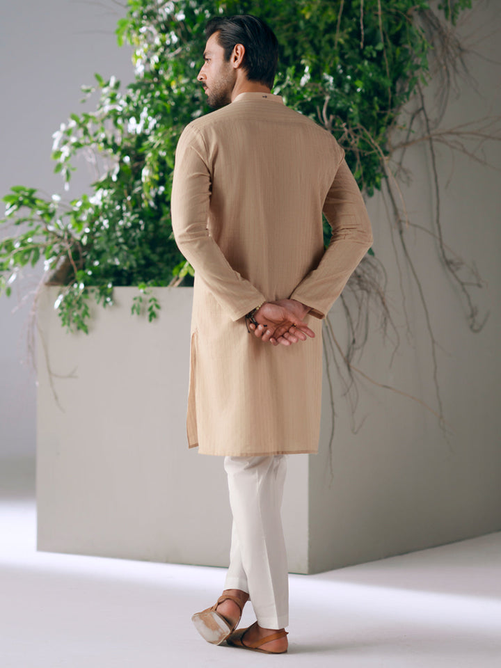 Cotton Beige Kurta - Almirah