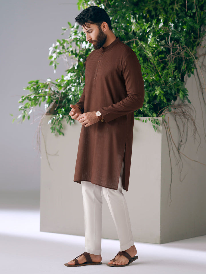 Cotton Brown Kurta - Almirah