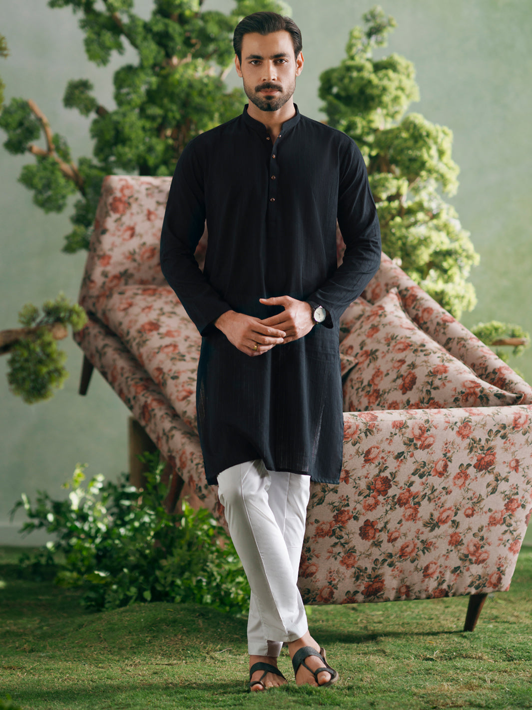 Cotton Black Kurta - Almirah