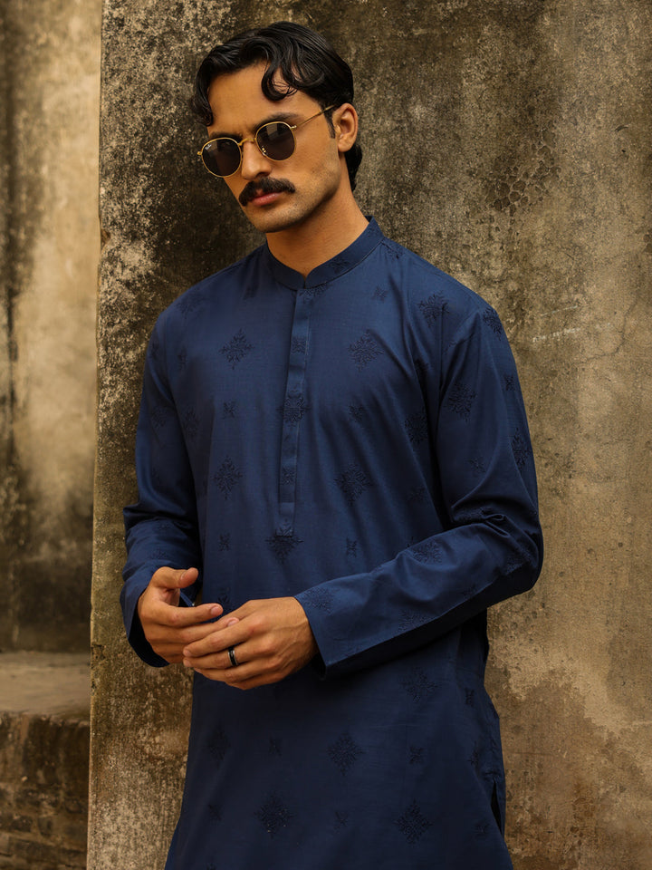 Cotton Blue Kurta - Almirah
