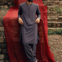 Blended Dark Purple Shalwar Kameez- Almirah