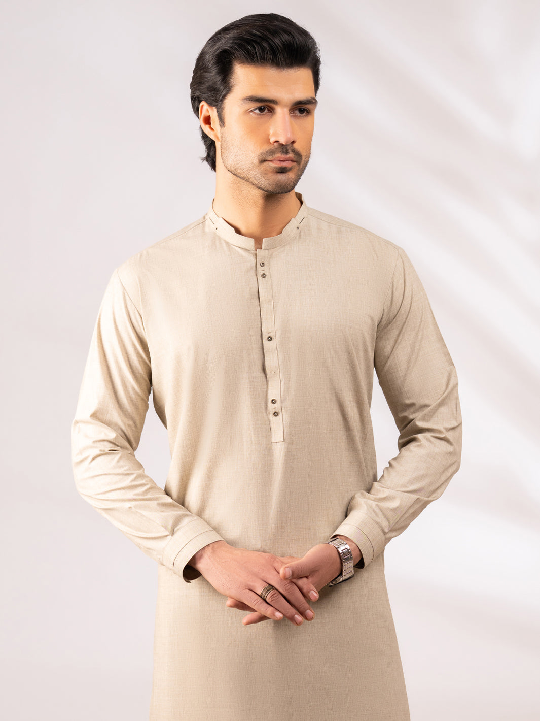 Blended Beige Shalwar Kameez - Almirah