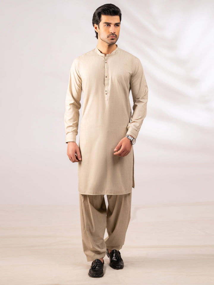 Blended Beige Shalwar Kameez - Almirah
