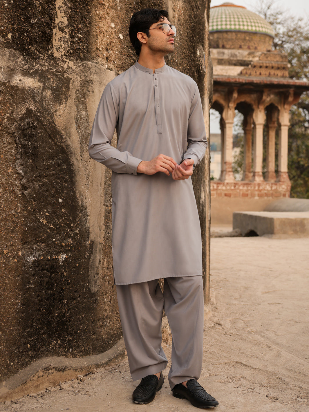 Blended Light Grey Shalwar Kameez - Almirah
