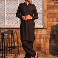 Blended Dark Blue Shalwar Kameez - Almirah