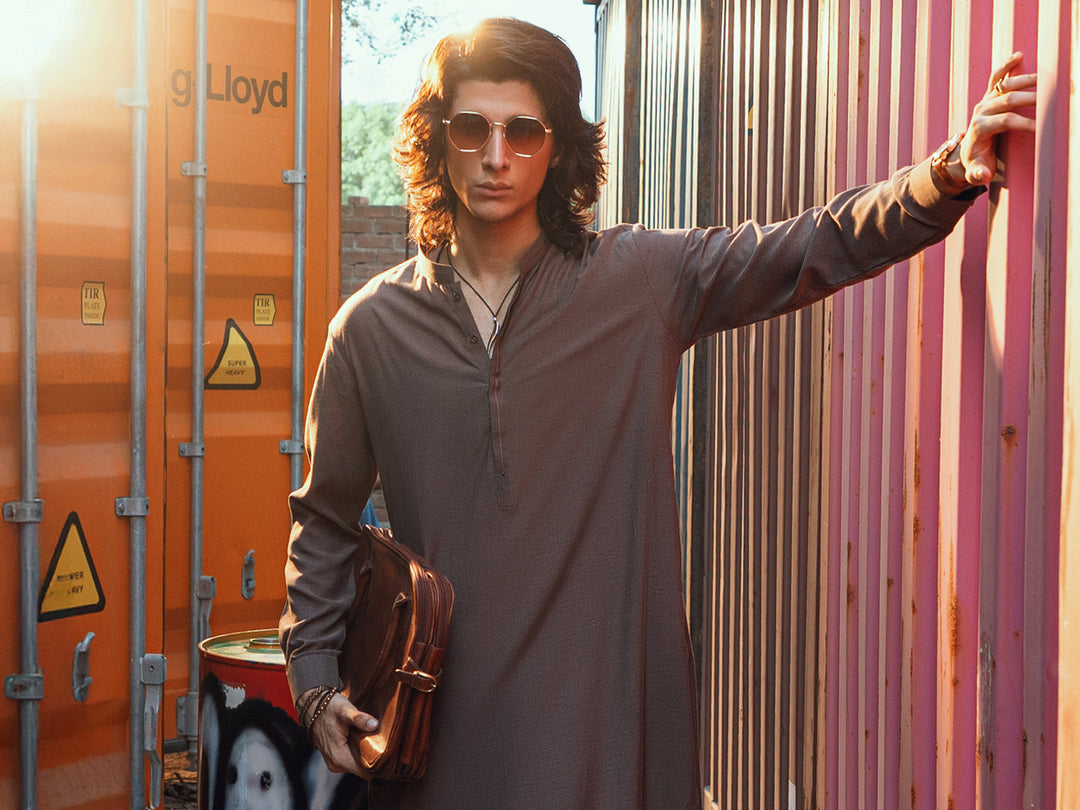 Brown Shalwar Kameez - Almirah