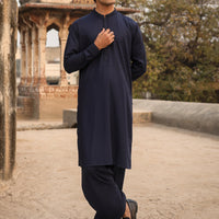 Blended Blue Shalwar Kameez - Almirah