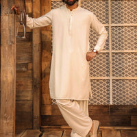 Blended Off White Shalwar Kameez - Almirah