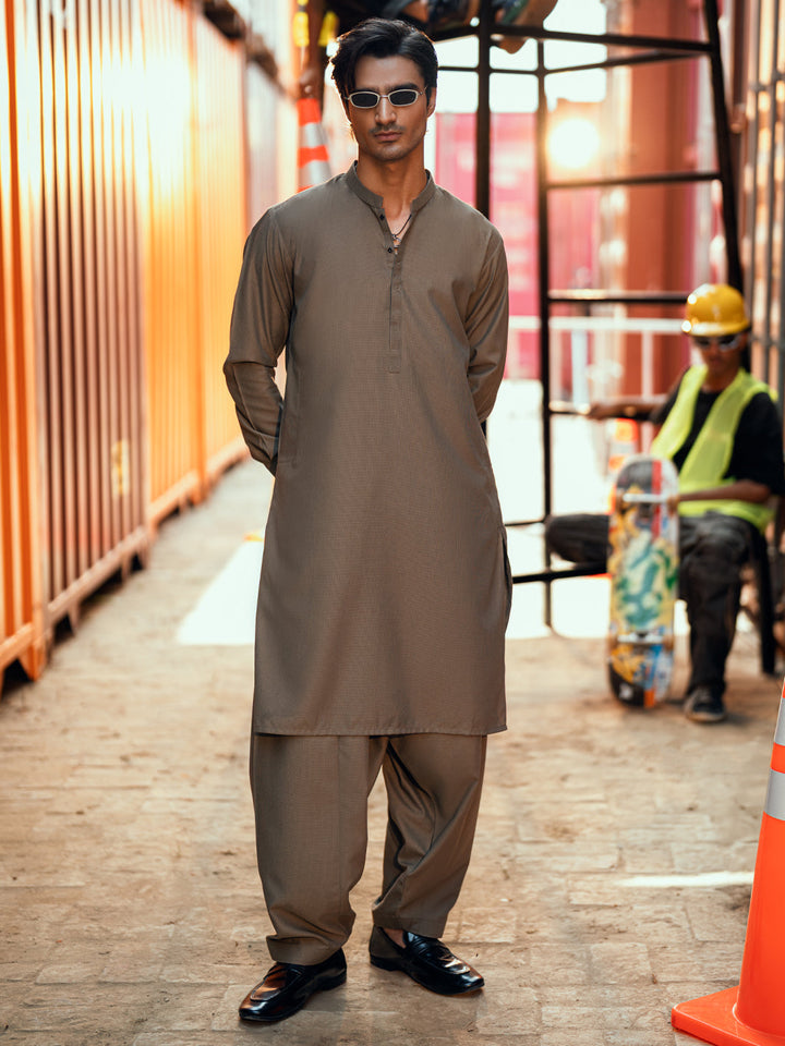 Olive Green Shalwar Kameez - Almirah