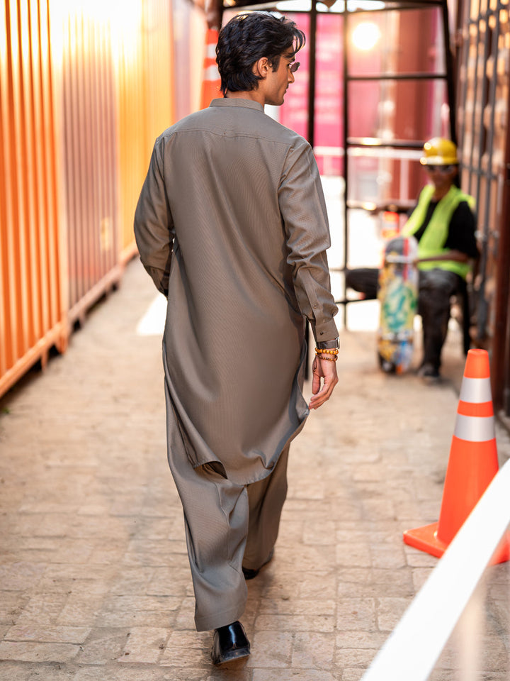 Olive Green Shalwar Kameez - Almirah