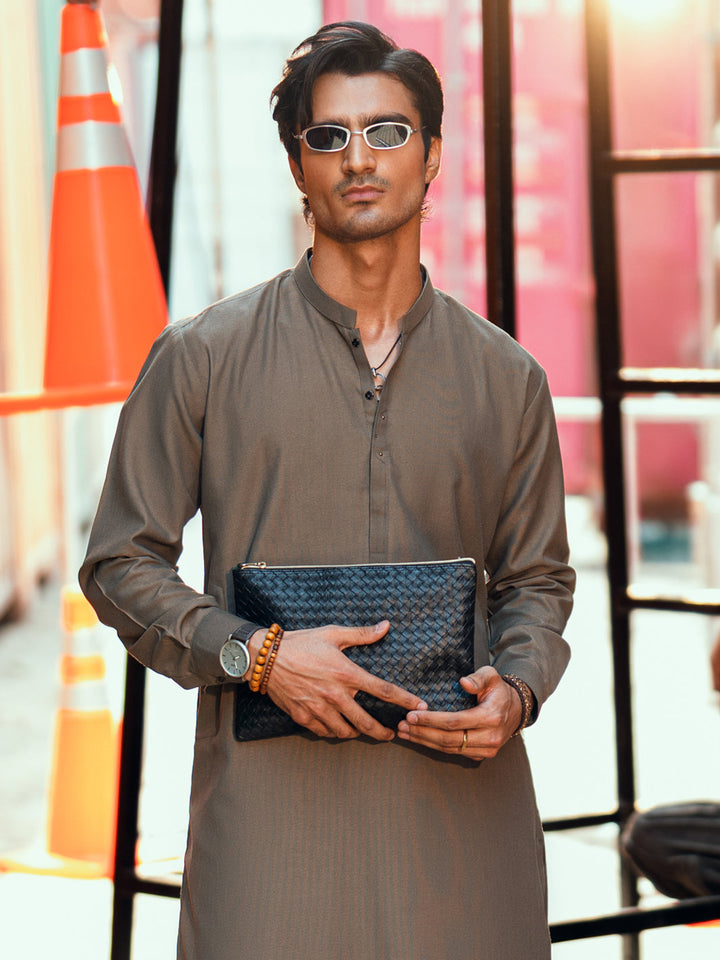 Olive Green Shalwar Kameez - Almirah