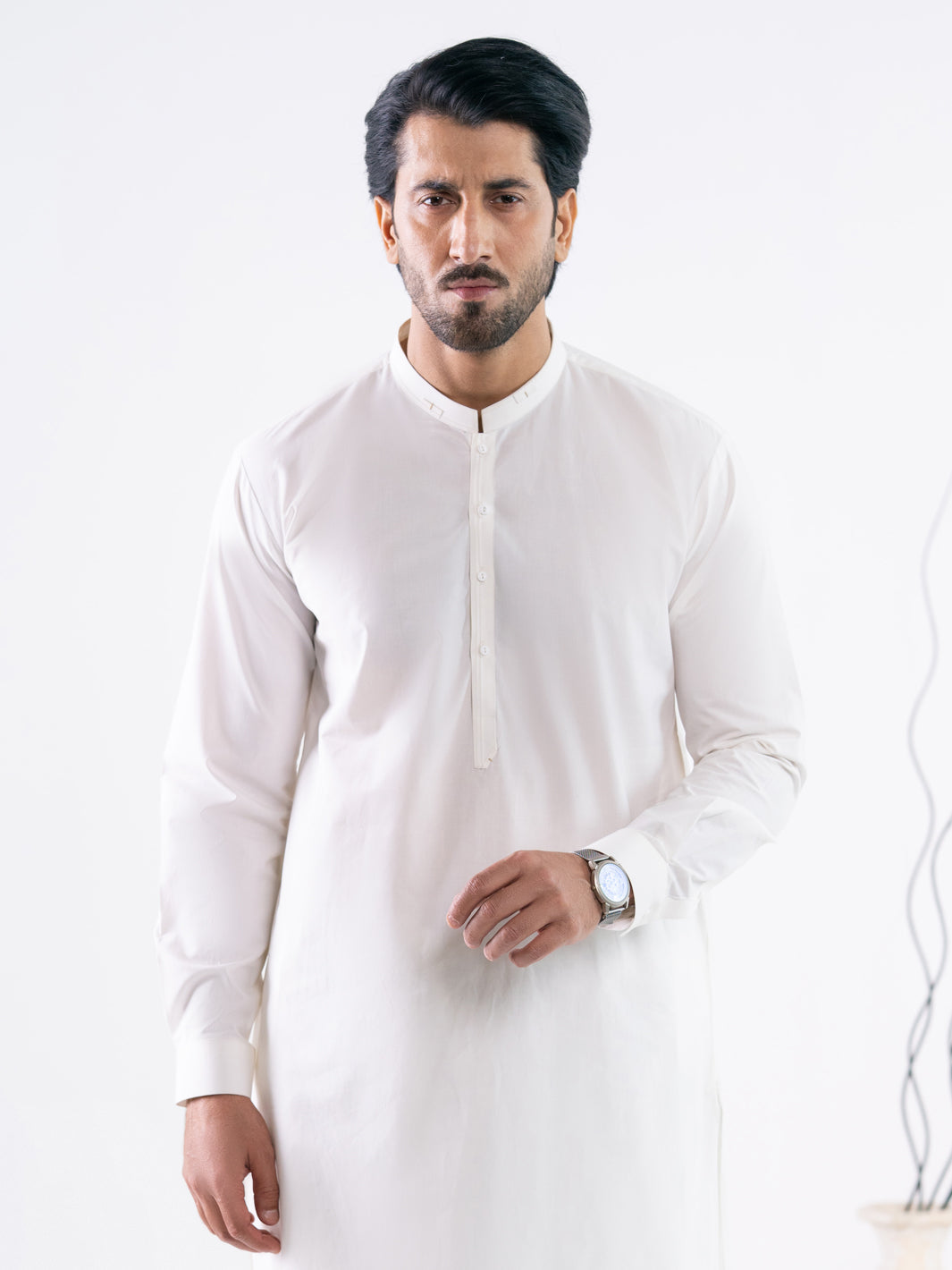 Cotton Off White Shalwar Kameez - J. Junaid Jamshed