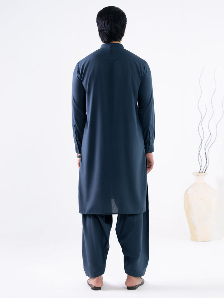Blended Dark Blue Shalwar Kameez - Almirah