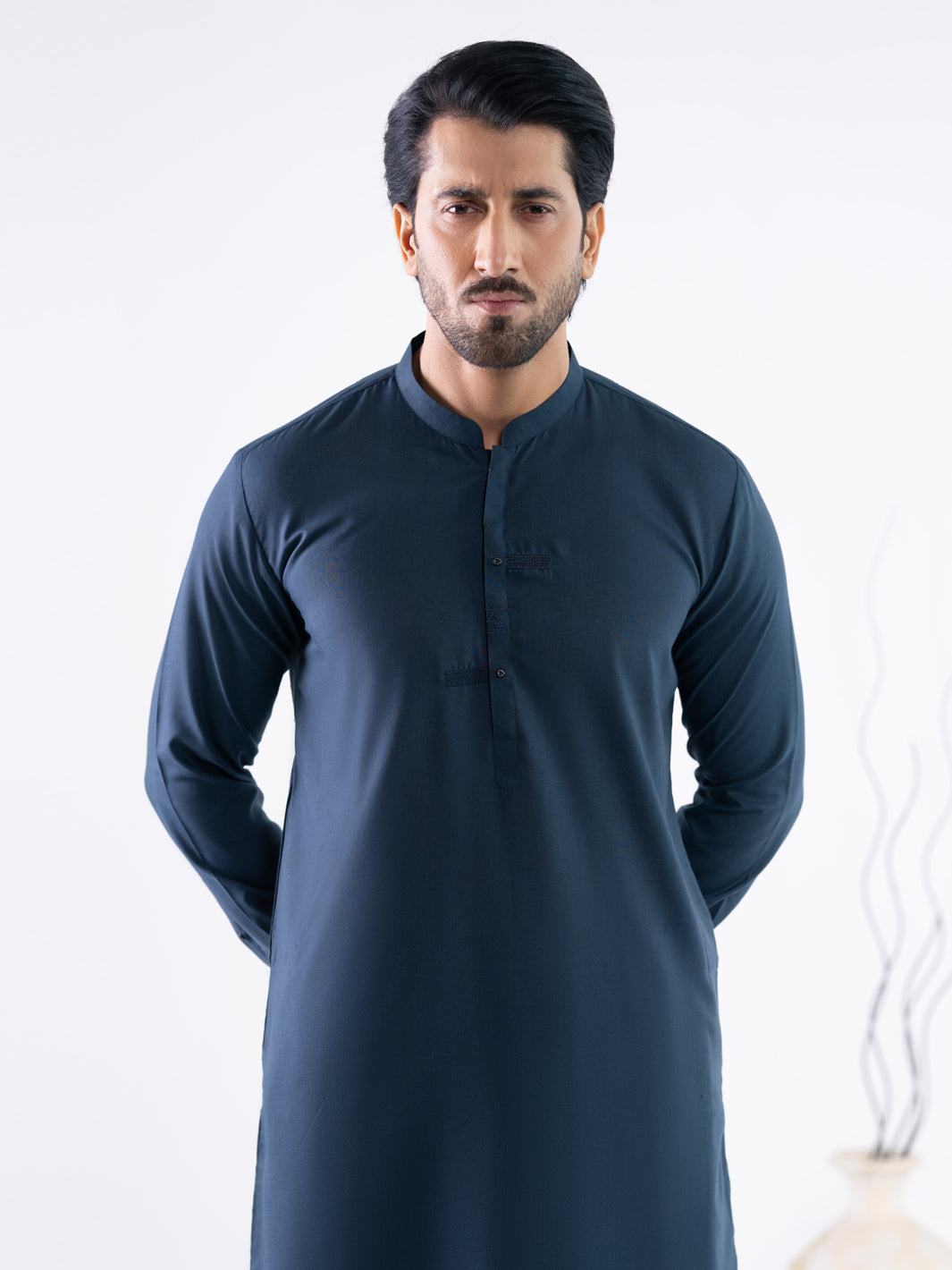 Blended Dark Blue Shalwar Kameez - Almirah