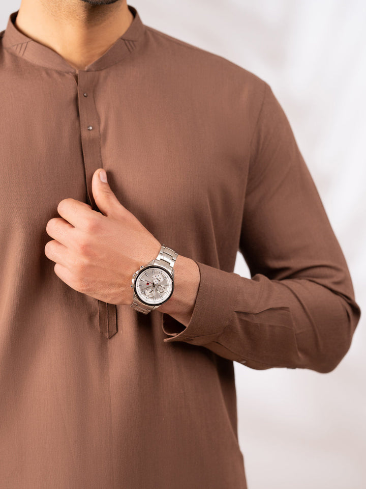 Blended Light Brown Shalwar Kameez - Almirah