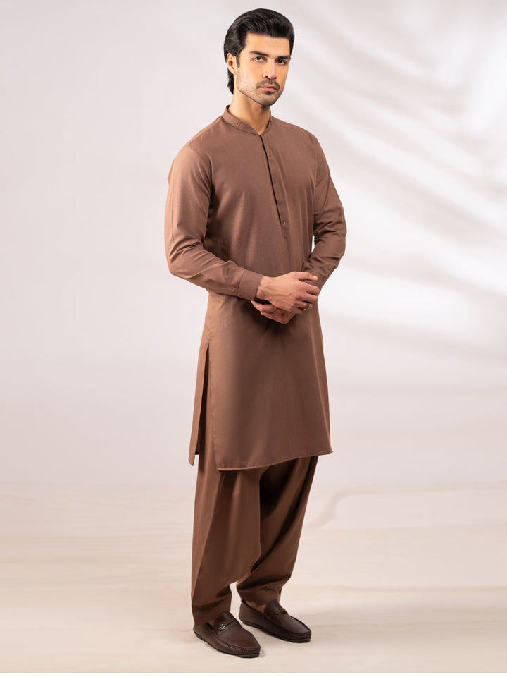 Blended Light Brown Shalwar Kameez - Almirah