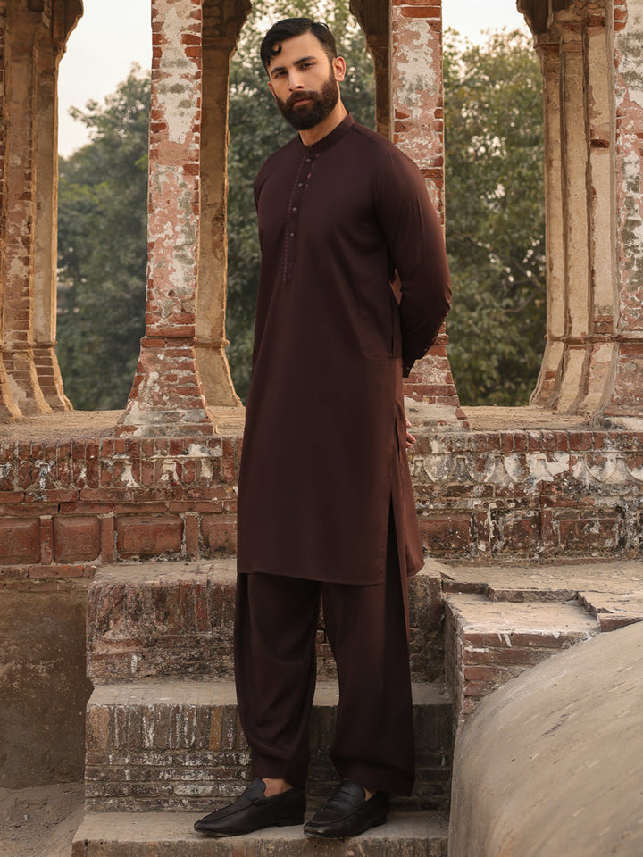 Blended Brown Shalwar Kameez - Almirah