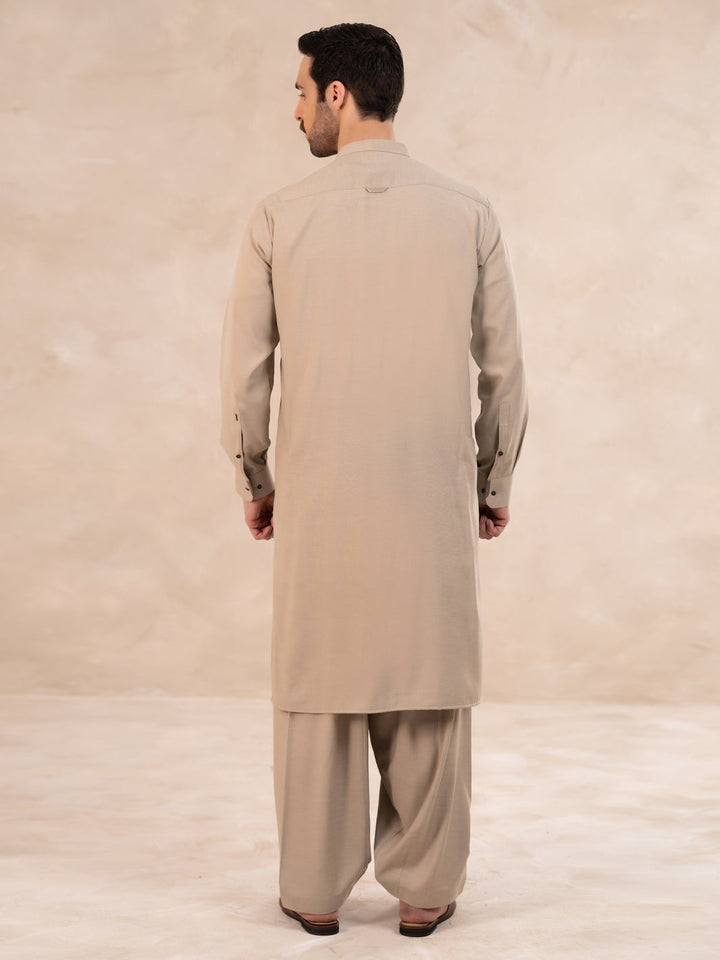 Blended Fawn Shalwar Kameez - Almirah